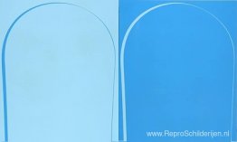 Gegoten omkeerschildering: lichtblauw, blauw Gegoten omkeerschildering: lichtblauw, blauw