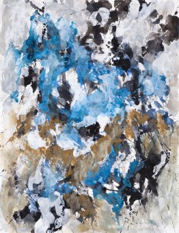 Winterlucht' - abstracte aquarelkunst, schilderij op papier - nr Winterlucht' - abstracte aquarelkunst, schilderij op papier - nr