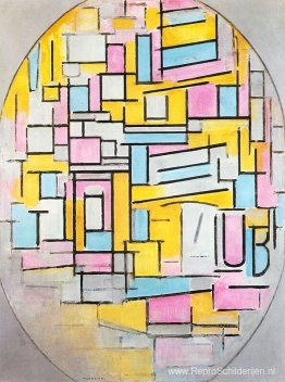 Compositie met ovaal in kleurvlakken II Compositie met ovaal in kleurvlakken II