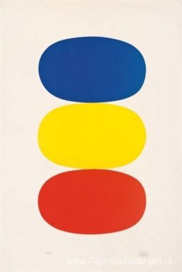 Blauw en geel en rood-oranje Blauw en geel en rood-oranje