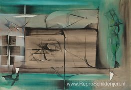 Abstractie in groen en zwart Abstractie in groen en zwart