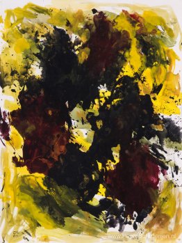 G-875 - abstract aquarel op papier in gouachetechniek - abstract G-875 - abstract aquarel op papier in gouachetechniek - abstract