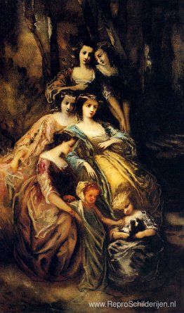 Keizerin Eugenie en haar begeleiders Keizerin Eugenie en haar begeleiders