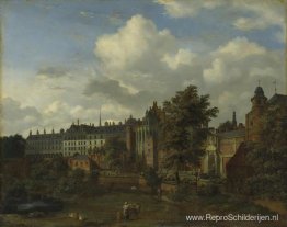 Uitzicht op het oude kasteel van de hertogen van Bourgondië in B Uitzicht op het oude kasteel van de hertogen van Bourgondië in B