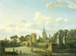 De kerk van St. Severin in Keulen in een fictieve setting De kerk van St. Severin in Keulen in een fictieve setting