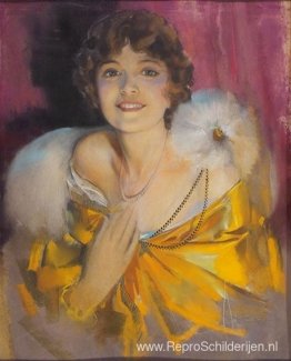 Vrouw die parels aanraakt Vrouw die parels aanraakt