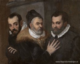 Portret van Annibale, Ludovico en Agostino Carracci Portret van Annibale, Ludovico en Agostino Carracci