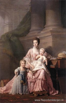 Koningin Charlotte met haar twee kinderen Koningin Charlotte met haar twee kinderen