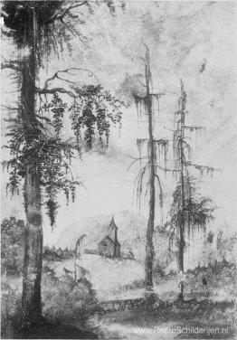 Alpenlandschap met kerk Alpenlandschap met kerk