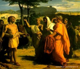 Cincinnatus ontvangt plaatsvervangers van de Senaat Cincinnatus ontvangt plaatsvervangers van de Senaat