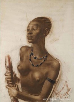 Portret van mangbetu-vrouw Portret van mangbetu-vrouw