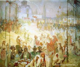 De kroning van de Servische tsaar Stepan Dusan tot Oost-Romeinse De kroning van de Servische tsaar Stepan Dusan tot Oost-Romeinse