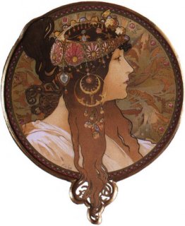 Byzantijns hoofd. De Brunette Byzantijns hoofd. De Brunette