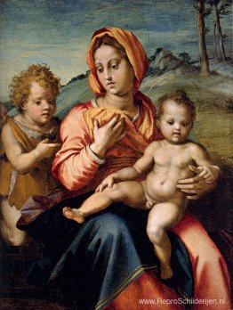 Madonna en Kind met het Kind Sint-Jan in een landschap Madonna en Kind met het Kind Sint-Jan in een landschap