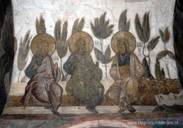 Het Laatste Oordeel: Jacob, Abraham en Isaac in de hemel Het Laatste Oordeel: Jacob, Abraham en Isaac in de hemel