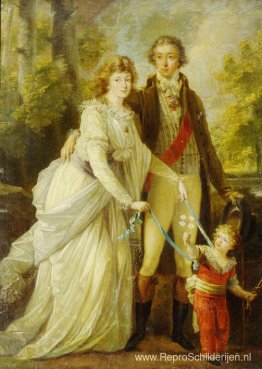 Graaf Nikolai Tolstoj met zijn vrouw Anna Ivanovna en hun zoon A Graaf Nikolai Tolstoj met zijn vrouw Anna Ivanovna en hun zoon A