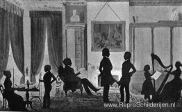 Portret van de familie Abbott Lawrence in hun bibliotheek, Park Portret van de familie Abbott Lawrence in hun bibliotheek, Park