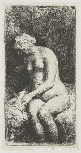 Zittende naakte vrouw (vrouw die haar voeten baadt bij een beek) Zittende naakte vrouw (vrouw die haar voeten baadt bij een beek)