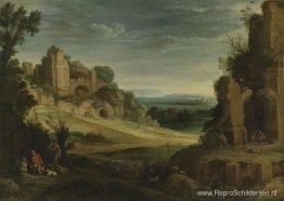 Landschap met een jachtgezelschap en Romeinse ruïnes Landschap met een jachtgezelschap en Romeinse ruïnes