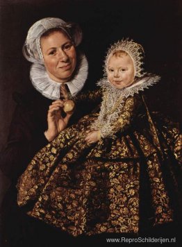 Catharina Hooft met haar verpleegster Catharina Hooft met haar verpleegster