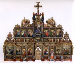 De iconostase van de Maniava Hermitage De iconostase van de Maniava Hermitage