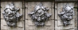 Drie weergaven van een masker Drie weergaven van een masker