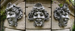 Drie weergaven van een masker Drie weergaven van een masker
