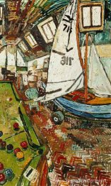 Zeilboot in het atelier van de kunstenaar