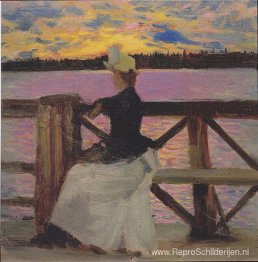 Marie Gallén bij de Kuhmoniemi-brug