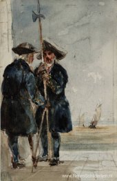 Twee marine-gepensioneerden met scheepvaart erachter