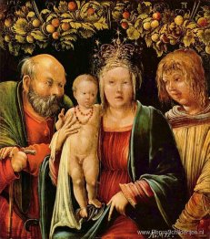 Heilige Familie met een engel