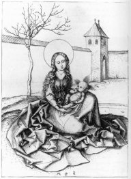 Madonna en Kind op de binnenplaats