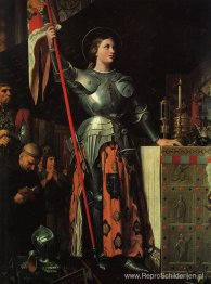 Jeanne d'Arc op de kroning van Karel VII in de kathedraal van Re