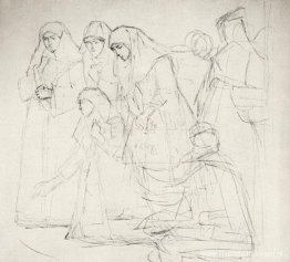 Vrouwenfiguren, zwerver, gek (Studie naar "Boyarynya Morozova")
