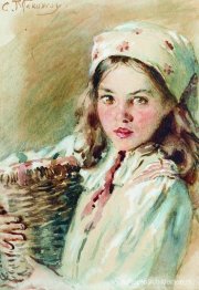 Hoofd van het meisje in een hoofddoek