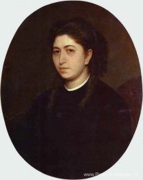 Portret van een jonge vrouw, gekleed in zwart fluweel