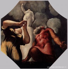 Deucalion en Pyrrha bidden voor het standbeeld van de godin Them