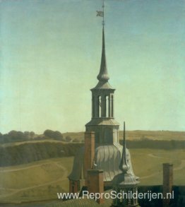 Een van de kleine torens op kasteel Frederiksborg