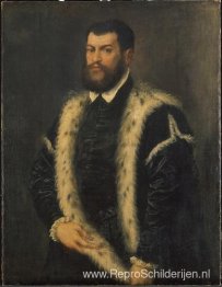 Portret van een man met hermelijnjas