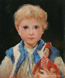 Meisje met springpaarden (Marie Anker)