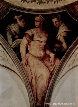 Portret van Nicolosa Bacci en een edelvrouw uit Arezzo