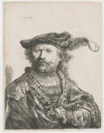 Zelfportret in fluwelen muts en pluim