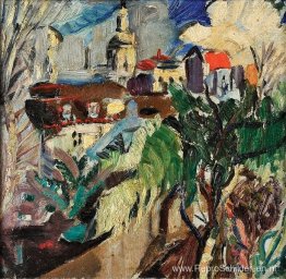 Vista de Lisboa - Jardim da Estrela (gesigneerd Possoz maar toeg