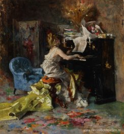 Vrouw aan een piano