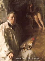 Zelfportret met een model