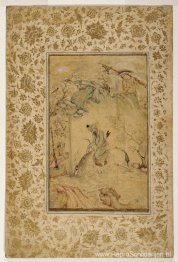 Jagers bij een stroom