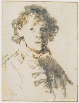 Zelfportret, met open mond