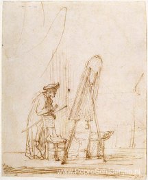 Kunstenaar in zijn atelier