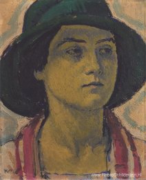 Jonge vrouw met hoed