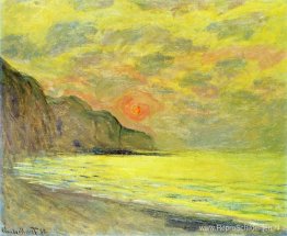 Zonsondergang, mistig weer, Pourville